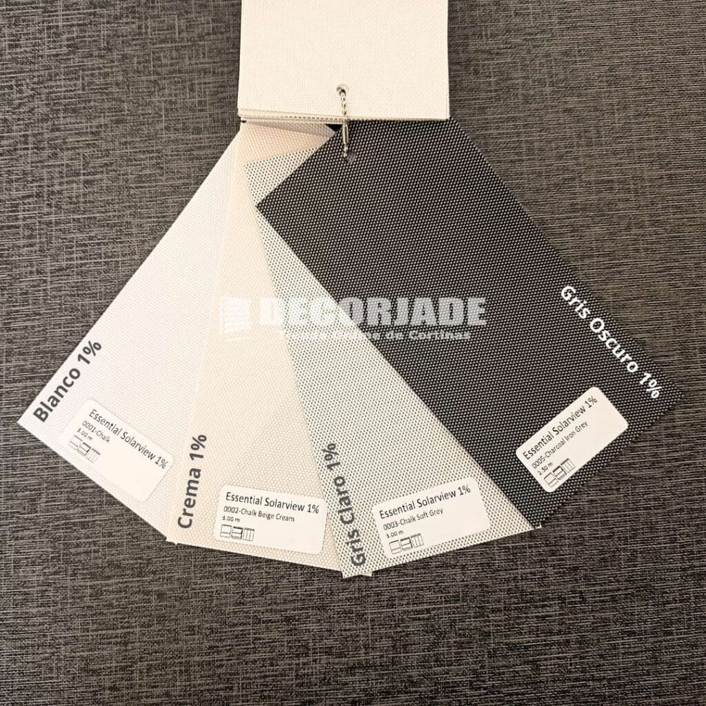 Tela screen 1 para cortinas roller en varios colores DECORJADE 001