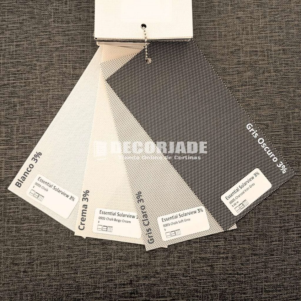 Tela screen 3 para cortinas roller en varios colores DECORJADE 001