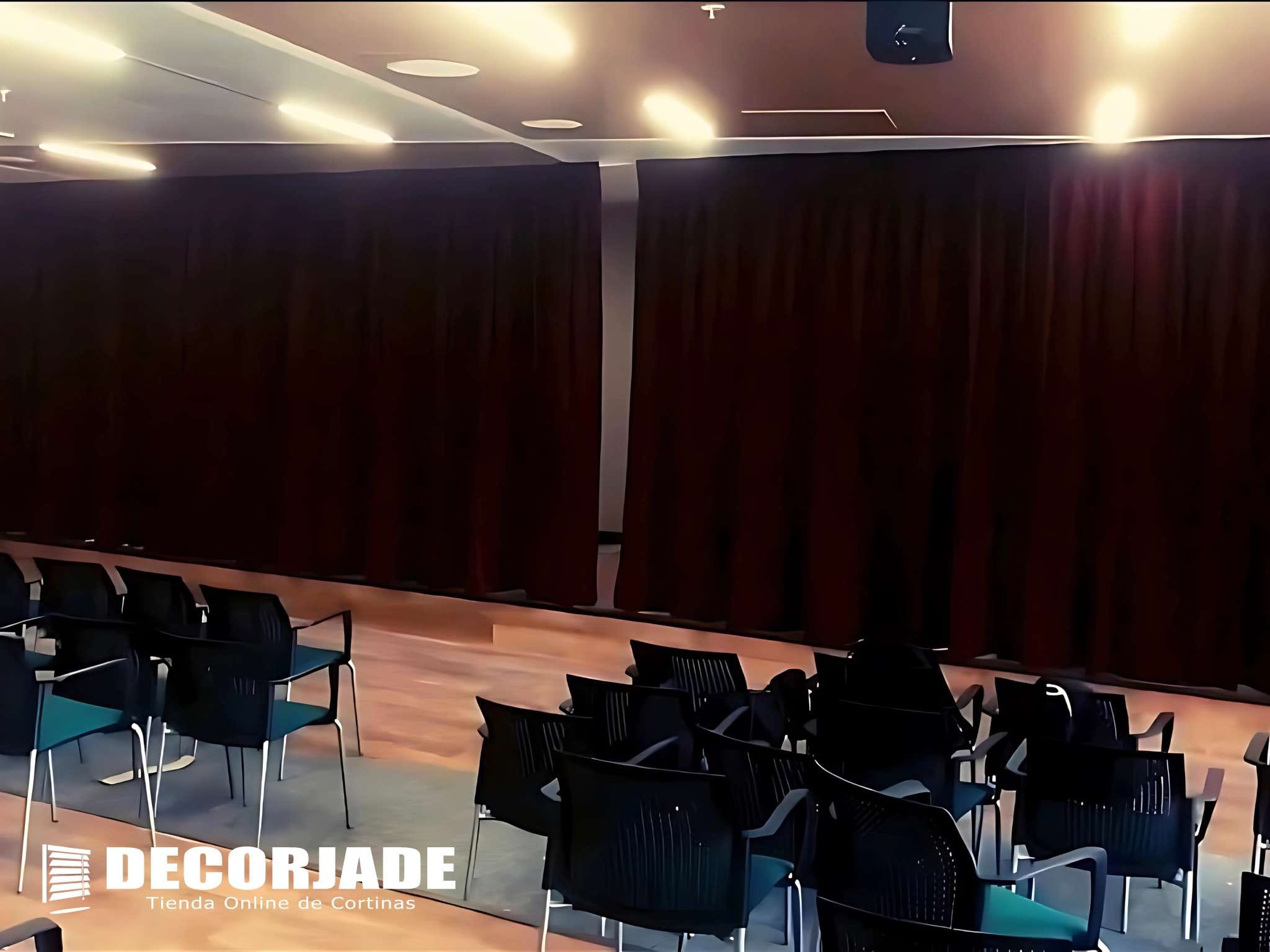 cortinas electricas para auditorio interbank terciopelo decorjade