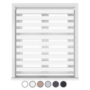 Cortinas Roller Zebra Día y Noche a Medida marca Alrex, con Sistema Europeo Coulisse, Motorizada o Manual, Personalizable, Tela Skyros, Variedad de Colores